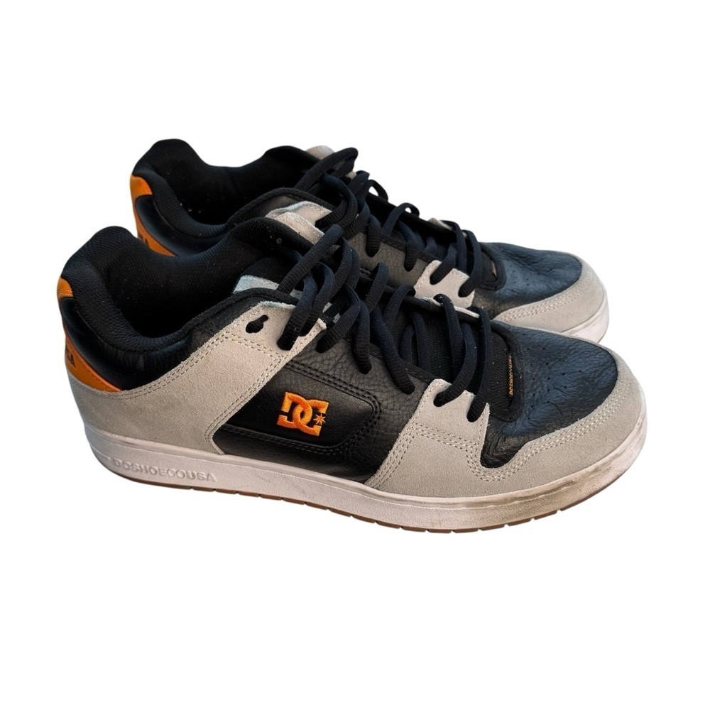 US 14 DC Shoes Men's Black Orange Gray Skate Retro Style Manteca 4 Low